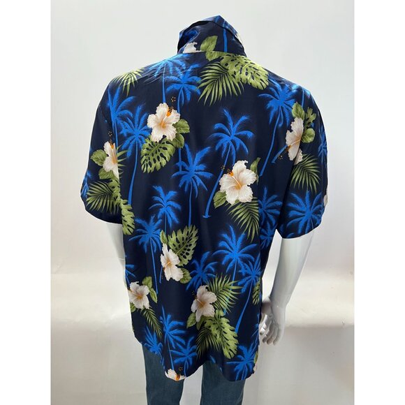 Rima Vintage Tropical Hawaiian Short Sleeve Shirt  Size XL Blue   Terivoile - Picture 8 of 16